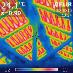 暖房時天井熱画像