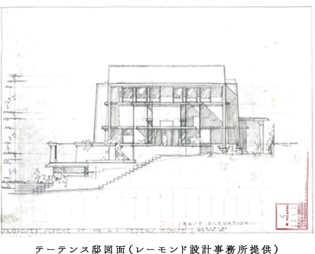 テーテンス邸図面(レーモンド設計事務所提供)